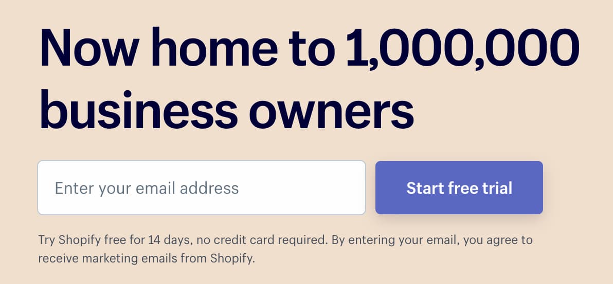 Shopify signup form